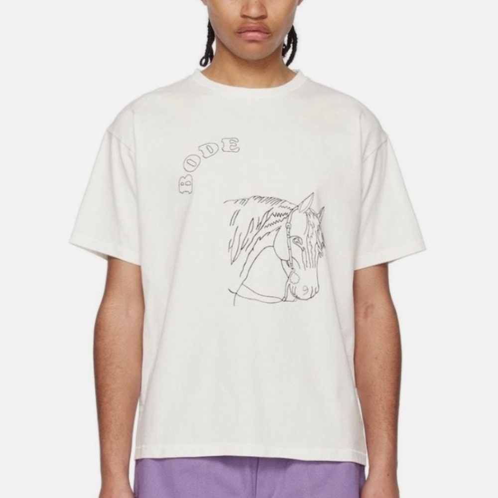 ★NWT Bode Embroidered Pony T-shirt Cream Size XXS★
